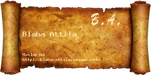 Blaha Attila névjegykártya